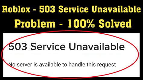 why is roblox down error 503